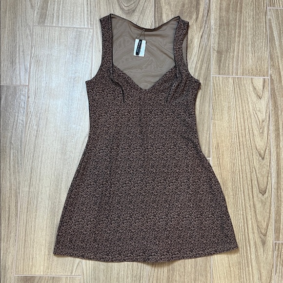 White Fox Leopard Mini Dress